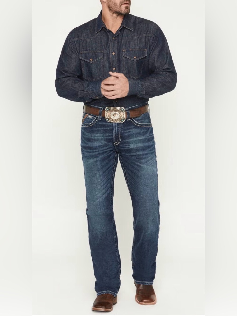 ARIAT MEN'S M4 ADKINS TURNOUT BOOT CUT JEANS
